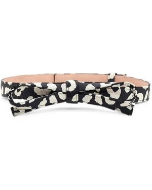 Carolina Herrera Leopard-Print Bow Belt - White