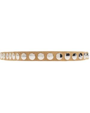 IRO Stud-Embellished Suede Belt - White