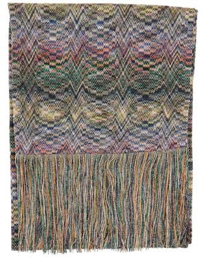 Missoni Zigzag Fringed Scarf - Gray