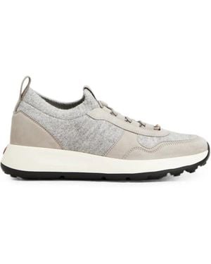 Tod's Baskets Dot En Maille - Blanc