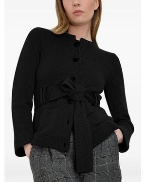 Jane Winter Cardigan Mit Gürtel - Schwarz