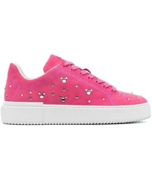 Stuart Weitzman Sneakers Aus Wildleder Mit Kristallen - Pink