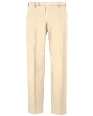 Michael Coal Pressed-Crease Straight-Leg Trousers - Natural