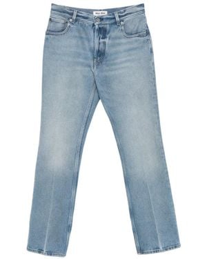 Miu Miu Washed Five-Pocket Straight-Leg Jeans - Blue
