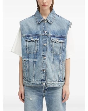 Anine Bing Gilet Con Effetto Vissuto - Blu