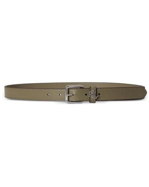 Ralph Lauren Logo-Keeper Skinny Belt - White