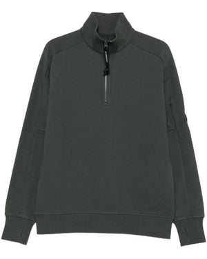 C.P. Company Sweater Met Hoge Hals En Halve Rits - Groen