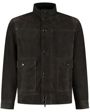 Brioni Buttoned Bomber Jacket - Black