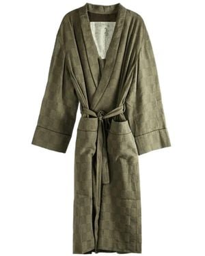 Ziggy Chen Chequered Kimono - Green