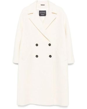 Cinzia Rocca Double-Breasted Wool Coat - Natural