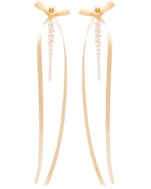 Simone Rocha Pendientes con lazo - Blanco