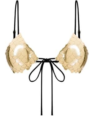 Korobeynikov Handcrafted Scale-Effect Bikini Top - Metallic