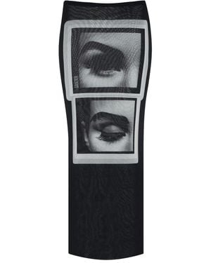 Jean Paul Gaultier Maxi-Rok Met Print - Zwart