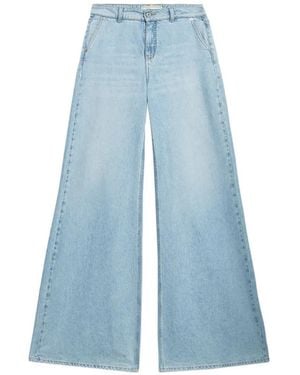 Blumarine Stone Washed Palazzo Trousers - Blue