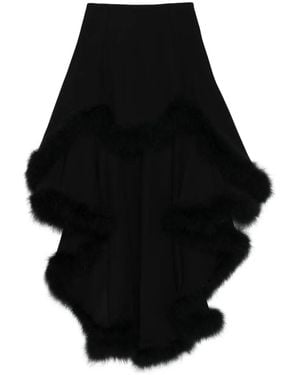 Mugler Trimmed Asymmetric Skirt - Black