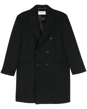 Saint Laurent Abrigo Liso - Negro