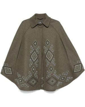 Ermanno Scervino Embroidered Cape - Grey