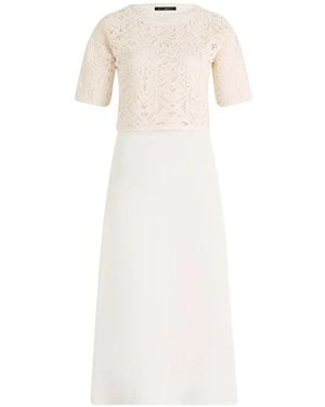 Betty Barclay Lace-Overlay Short-Sleeve Dress - White