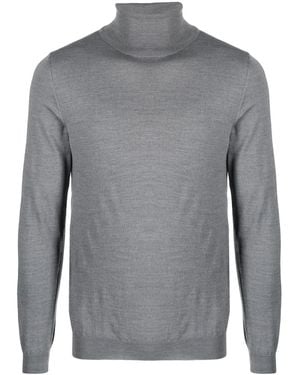Zanone Roll-Neck Fine-Knit Jumper - Grey
