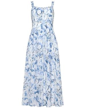 Cinq À Sept Marmo Heirloom Petals Floral-Print Dress - Blue