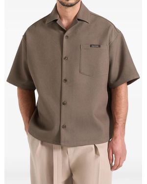 Manière De Voir Signature Twill Boxy Shirt - Brown