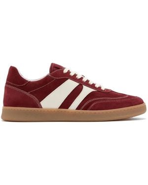 Collegium Striped Lace-Up Sneakers - Red