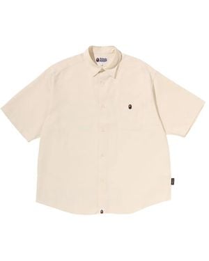 A Bathing Ape Ape Head Logo-Print Shirt - Natural