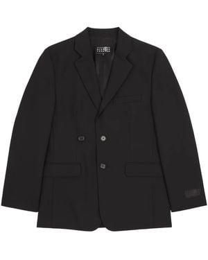 MM6 by Maison Margiela Notch-Lapels Single-Breasted Blazer - Black