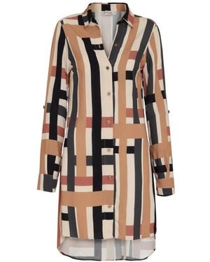 Amir Slama Striped Button Dress - White