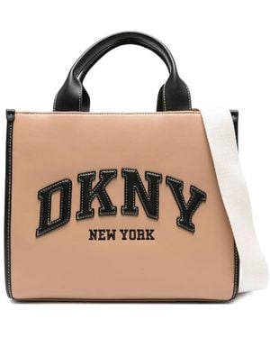DKNY Medium Hadlee Logo-Embroidered Tote Bag - Natural