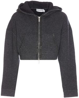 Self-Portrait Cropped-Hoodie - Schwarz