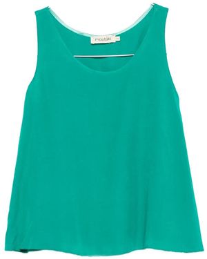 MOUTAKI Scoop-Neck Sleeveless Blouse - Green