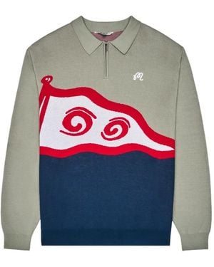 Malbon Golf Logo-Embroidered Polo Shirt - Grey