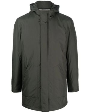 Corneliani Zip-Fasten Hooded Coat - Gray