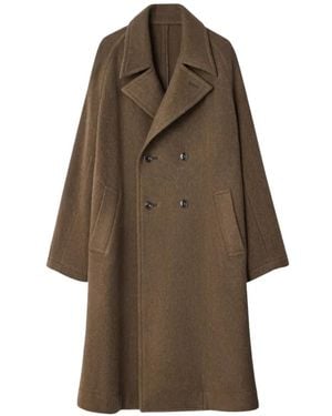 Lemaire Double-Breasted Oversized Coat - Brown