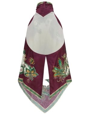ALÉMAIS Ruthie Halterneck Silk-Blend Top - White