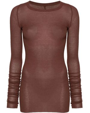 Rick Owens Rib Ls T Tシャツ - ブラウン