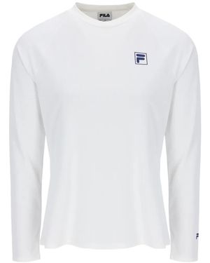 Fila Logo-Patch Raglan-Sleeve T-Shirt - White