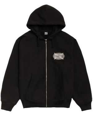 Stussy Champion Hooded Zip Jacket - Black