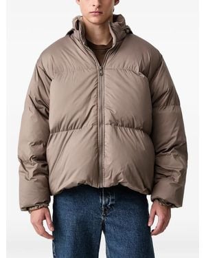 Levi's Aurue Quilted Hooded Puffer Jacket - Brown