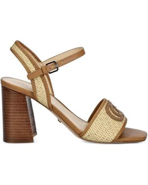 Guess 85Mm Ganika Woven-Strap Sandals - Metallic