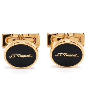 ST Dupont Engraved-Logo Cufflinks - Metallic