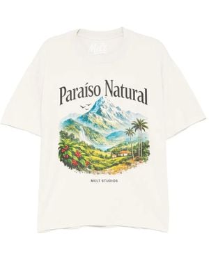 Melt Graphic-Print T-Shirt - Blue