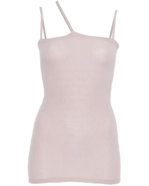 Baserange Asymmetric-Strap Top - Pink