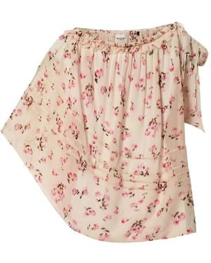 Isabel Marant Loeva Floral-Pattern One-Shoulder Blouse - Pink
