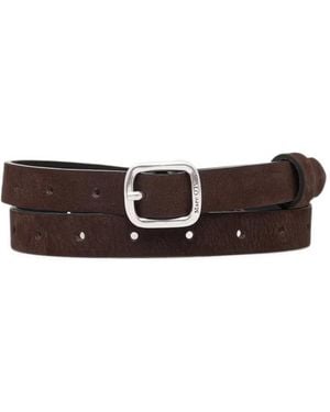 Marc O' Polo Hanny Nubuck-Leather Buckle-Fastening Belt - White