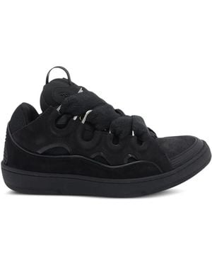 Lanvin Curb Suede Sneakers - Black
