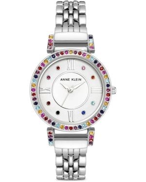 Anne Klein Crystal-Embellished 30Mm Watch - White