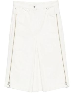 Rabanne Zip-Detail Denim Midi Skirt - White
