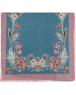 Etro Floral-print scarf - Blau